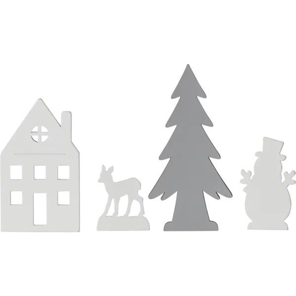 Scenka świąteczna drewniana miasteczko Led PUZZEL na baterie — zdjęcie 6