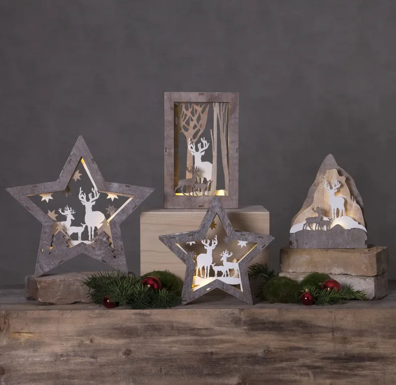 Scenka świąteczna drewniana obrazek Led FAUNA — zdjęcie 12