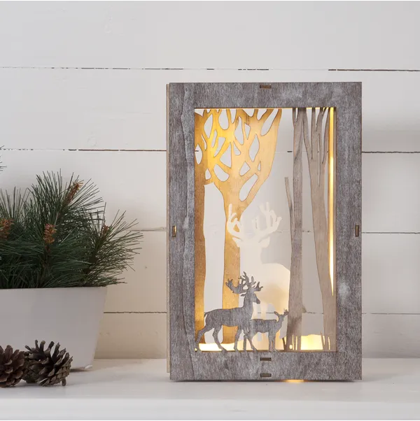 Scenka świąteczna drewniana obrazek Led FAUNA — zdjęcie 13
