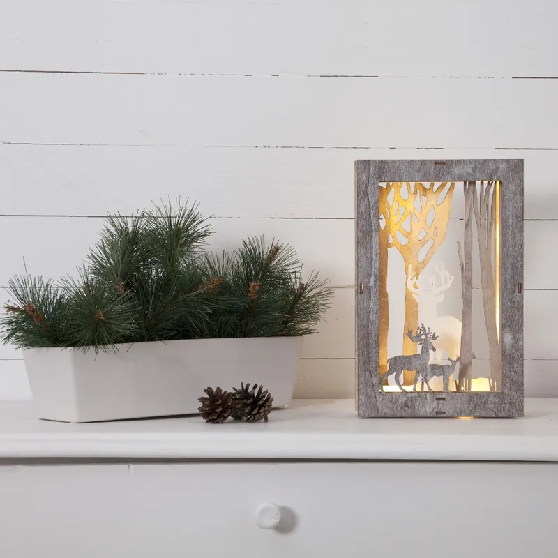 Scenka świąteczna drewniana obrazek Led FAUNA — zdjęcie 4