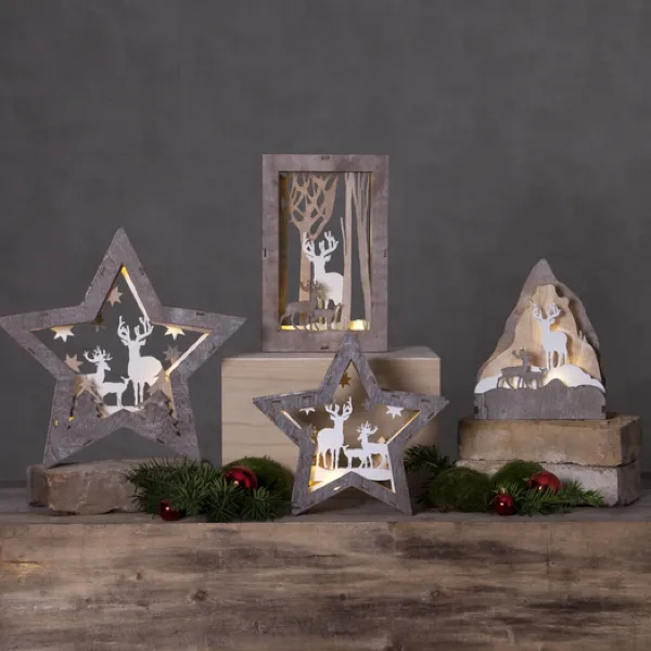 Scenka świąteczna drewniana obrazek Led FAUNA — zdjęcie 5