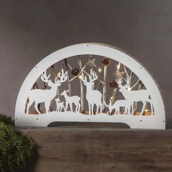 Scenka świąteczna drewniana stado jeleni Led FAUNA — zdjęcie 3