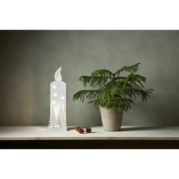 Scenka świąteczna drewniana świeca z dwoma choinkami Led GRANDY 50cm — zdjęcie 7