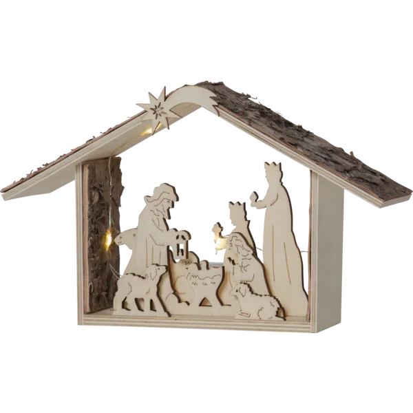 Scenka świąteczna drewniana szopka Led YULETIDE — zdjęcie 2