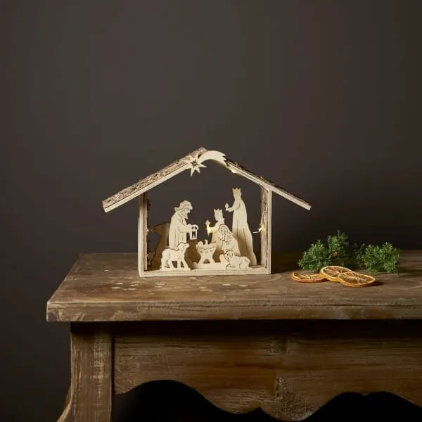 Scenka świąteczna drewniana szopka Led YULETIDE — zdjęcie 6
