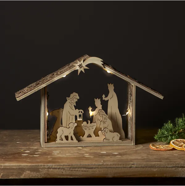 Scenka świąteczna drewniana szopka Led YULETIDE — zdjęcie 7