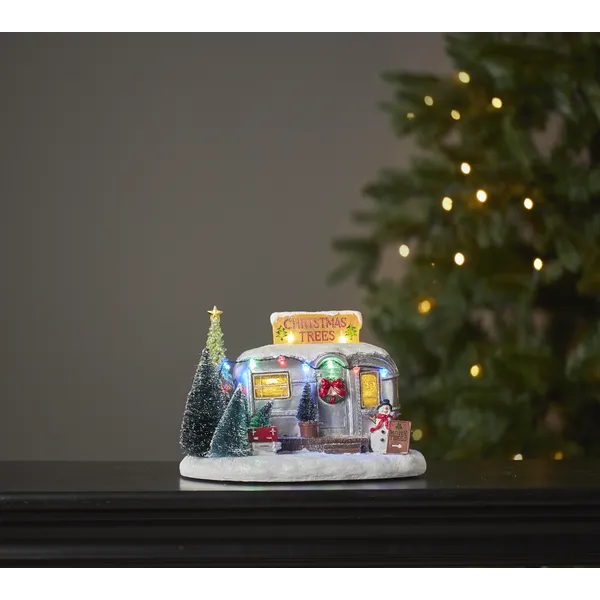 Scenka świąteczna przyczepa kempingowa ze sprzedażą choinek Led  MERRYVILLE — zdjęcie 6
