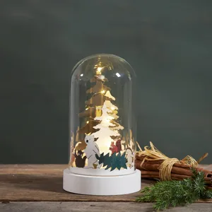 Scenka świąteczna szklana kopuła Led FOREST FRIENDS
