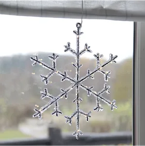 Śnieżynka biała ciepła Led ICY 28cm na baterie