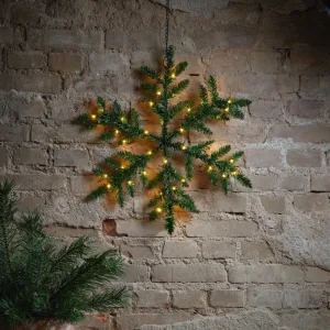 Śnieżynka świerkowa z oświetleniem Led SNOWFLAKE 63cm na baterie