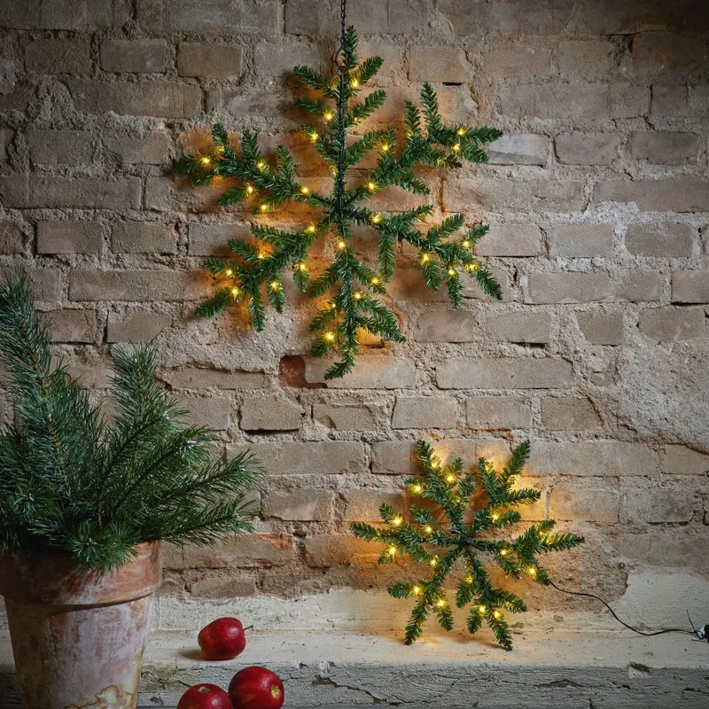 Śnieżynka świerkowa z oświetleniem Led SNOWFLAKE 63cm na baterie — zdjęcie 3