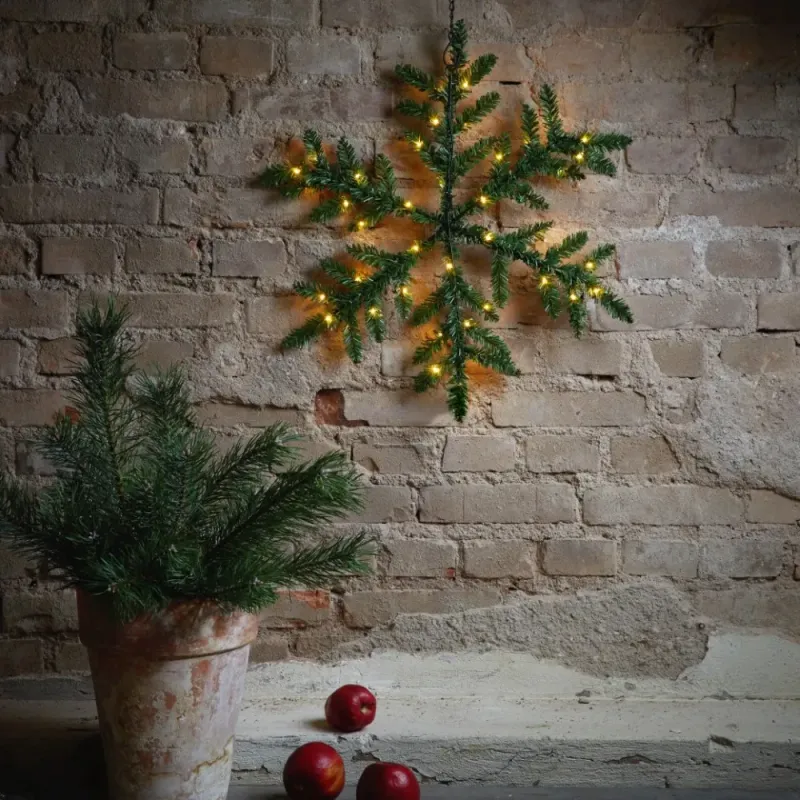 Śnieżynka świerkowa z oświetleniem Led SNOWFLAKE 63cm na baterie — zdjęcie 4