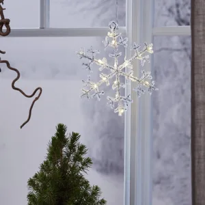 Śnieżynka wisząca biała ciepła Led ICY 16cm na baterie