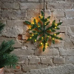 Śnieżynka ze sztucznego igliwia Led SNOWFLAKE 40cm na baterie