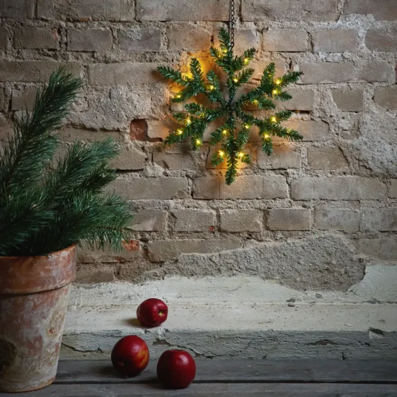 Śnieżynka ze sztucznego igliwia Led SNOWFLAKE 40cm na baterie — zdjęcie 3