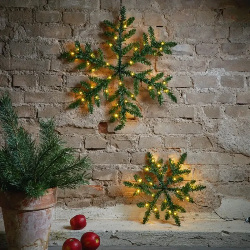 Śnieżynka ze sztucznego igliwia Led SNOWFLAKE 40cm na baterie — zdjęcie 4