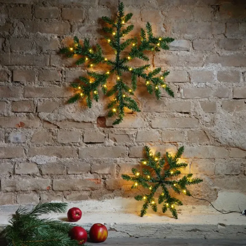 Śnieżynka ze sztucznego igliwia Led SNOWFLAKE 40cm na baterie — zdjęcie 5