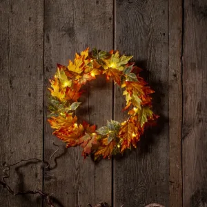 Wianek jesienny z oświetleniem AUTUMN 45cm na baterie