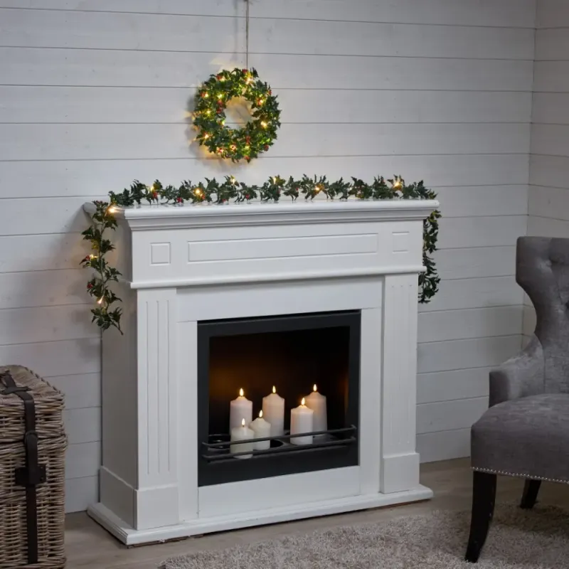 Wianek ostrokrzew z oświetleniem Led HOLLY 30cm na baterie — zdjęcie 7