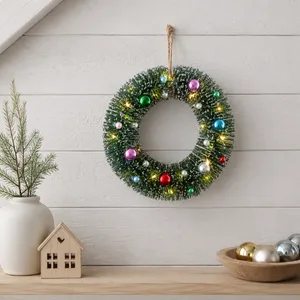 Wianek z dekoracjami i oświetleniem Led DECORINI 20cm na baterie