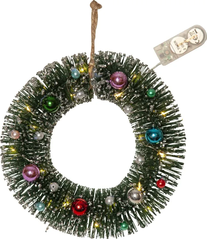 Wianek z dekoracjami i oświetleniem Led DECORINI 20cm na baterie — zdjęcie 2