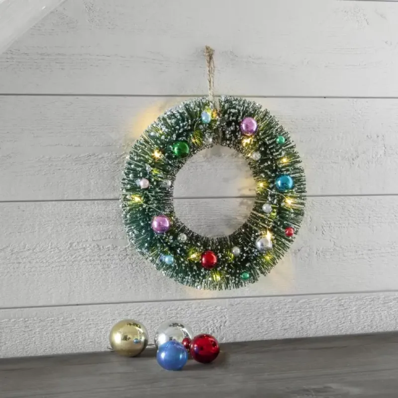 Wianek z dekoracjami i oświetleniem Led DECORINI 20cm na baterie — zdjęcie 5