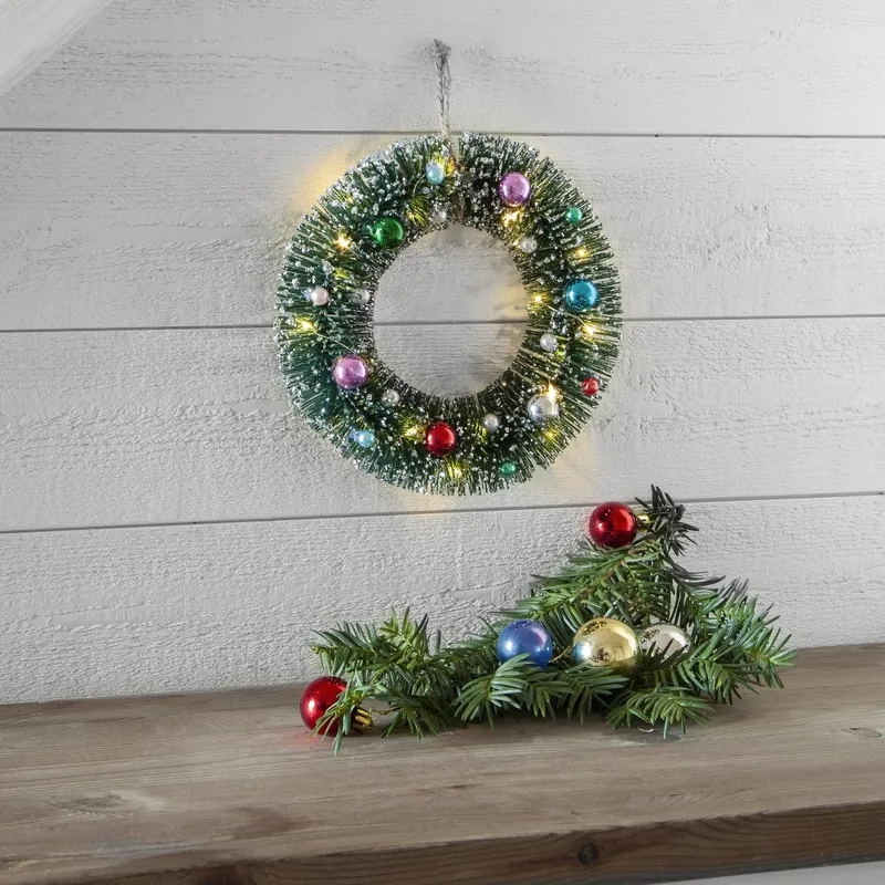 Wianek z dekoracjami i oświetleniem Led DECORINI 20cm na baterie — zdjęcie 6