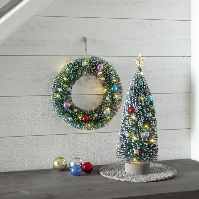 Wianek z dekoracjami i oświetleniem Led DECORINI 20cm na baterie — zdjęcie 8