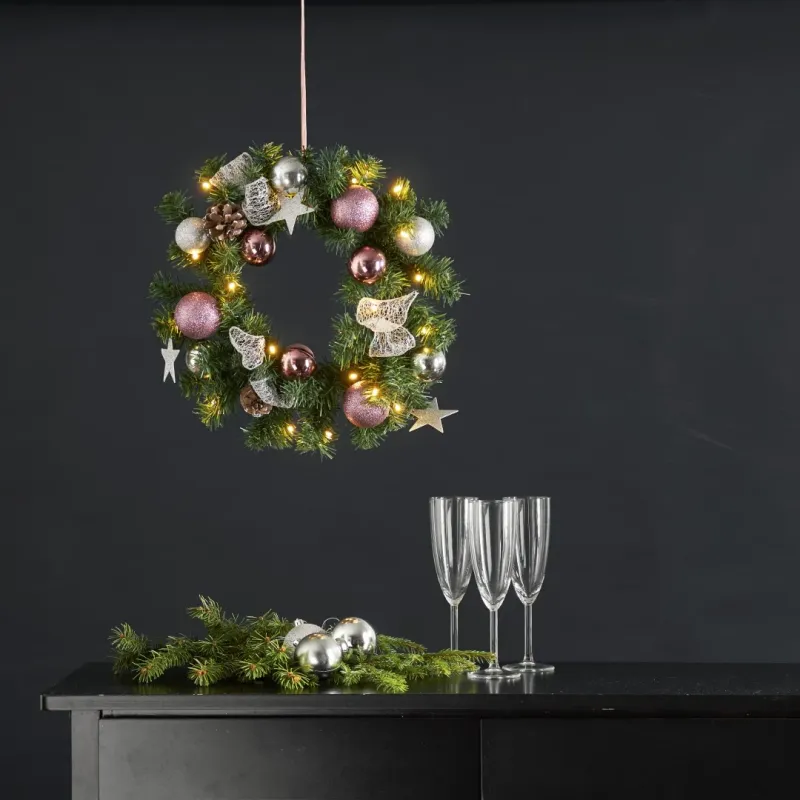 Wianek z dekoracjami i oświetleniem Led NOEL 40cm na baterie — zdjęcie 9