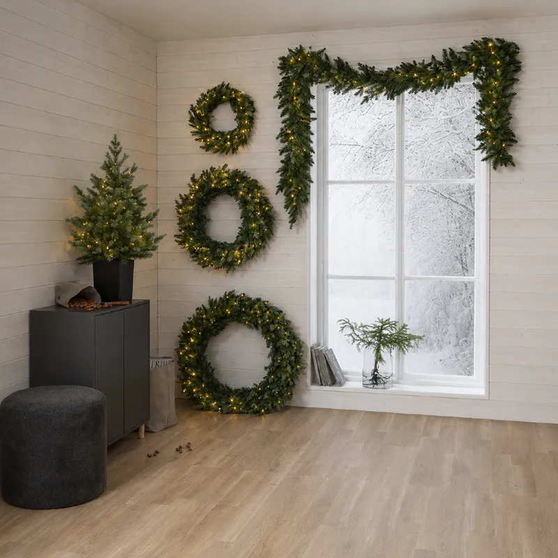 Wianek z oświetleniem Led GREYLAND 100cm na baterie — zdjęcie 7