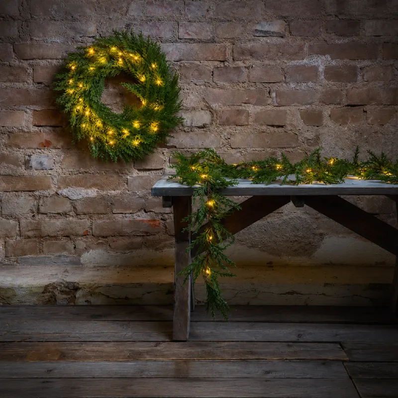 Wianek z oświetleniem Led THUJA 45cm na baterie — zdjęcie 5