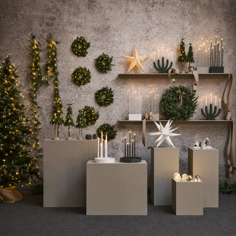 Wianek zielony z szyszkami i oświetleniem Led LUMMER 38cm na baterie — zdjęcie 8