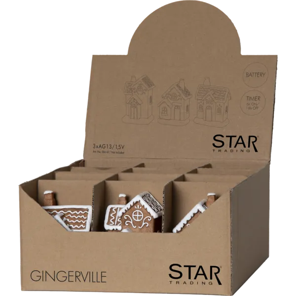 Zestaw 12 scenek chatka z piernika led GINGERVILLE — zdjęcie 2