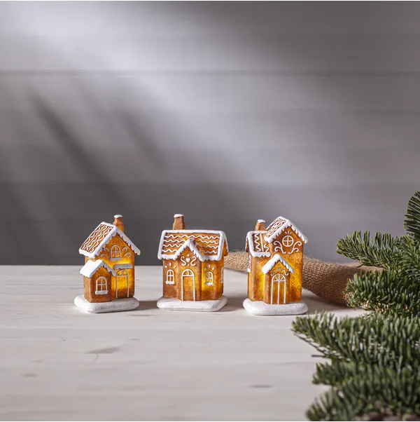 Zestaw 12 scenek chatka z piernika led GINGERVILLE — zdjęcie 3