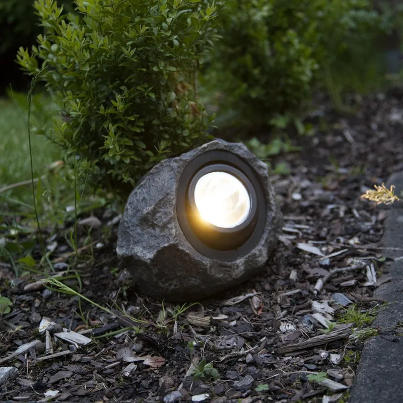Kamień solarna lampa ogrodowa LED stojąca — zdjęcie 4