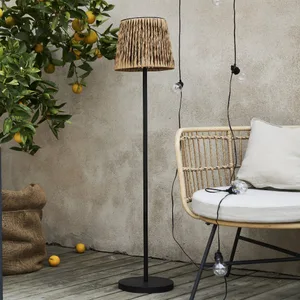 Lampa solarna ogrodowa LED stojąca CESTA rattanowy klosz