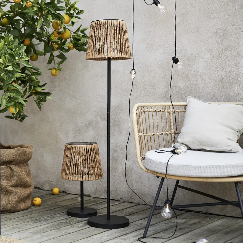 Lampa solarna ogrodowa LED stojąca CESTA rattanowy klosz — zdjęcie 5