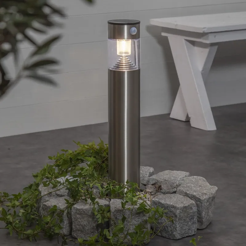 Lampa solarna ogrodowa LED stojąca MARBELLA czujnik ruchu 10-80 lm — zdjęcie 4
