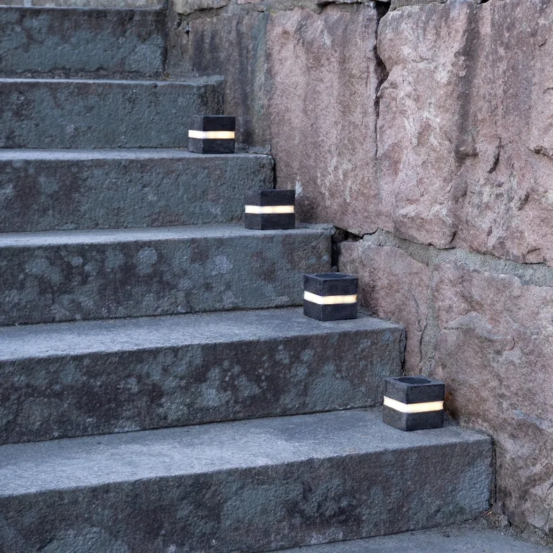 Zestaw 2x lampa solarna ogrodowa LED stojąca STONECUBE — zdjęcie 4