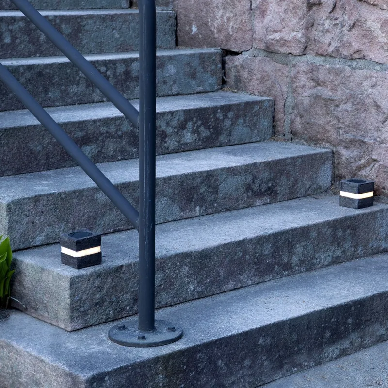 Zestaw 2x lampa solarna ogrodowa LED stojąca STONECUBE — zdjęcie 5