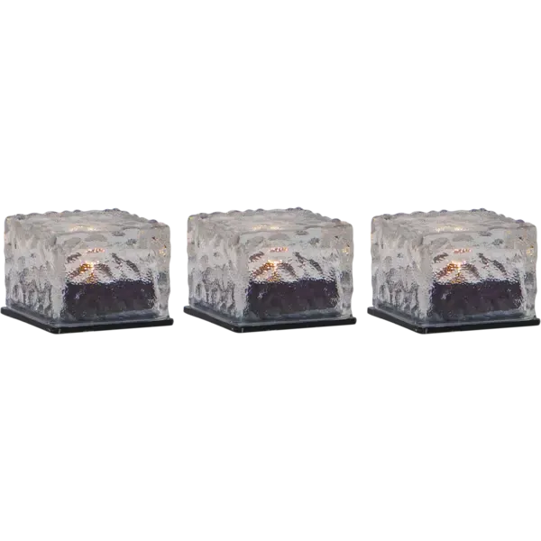 Zestaw 3x lampa solarna ogrodowa LED stojąca ICECUBE — zdjęcie 2