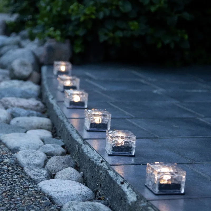 Zestaw 3x lampa solarna ogrodowa LED stojąca ICECUBE — zdjęcie 3