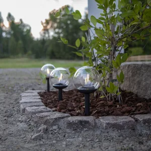 Zestaw 3x lampa solarna ogrodowa LED wbijana GLOBE