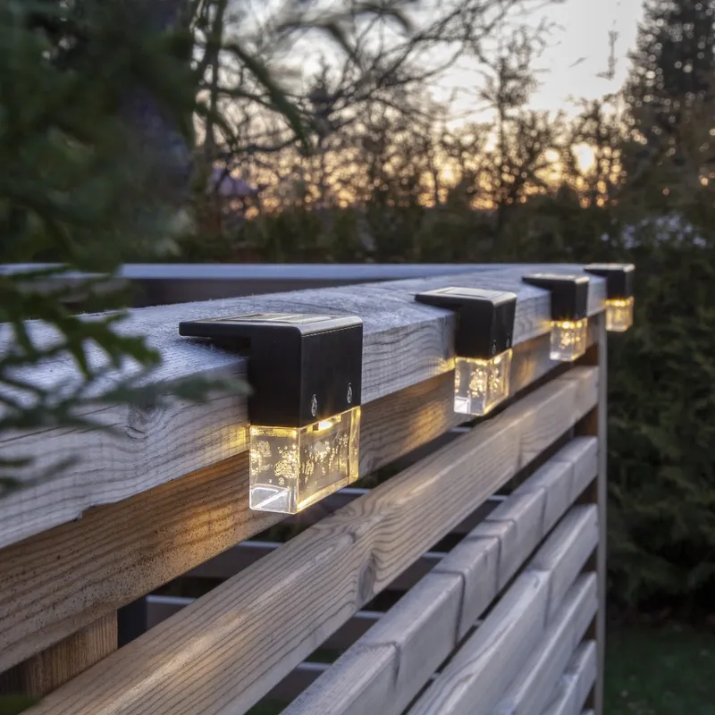 Zestaw 4x lampa solarna ogrodowa LED BUBBLY FENCE — zdjęcie 5