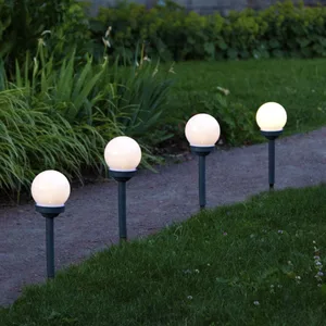 Zestaw 4x lampa solarna ogrodowa LED wbijana GLOBUS