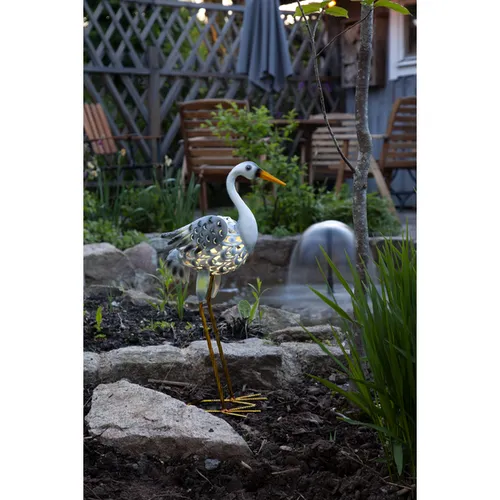 Czapla solarna dekoracja ogrodowa LED — zdjęcie 6
