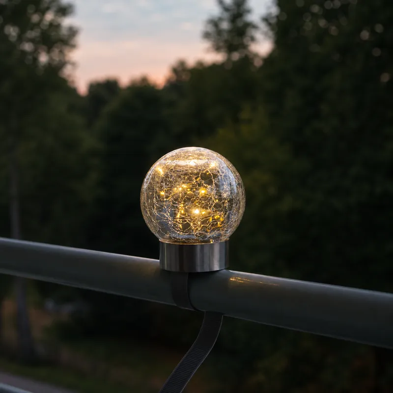 Dekoracja solarna Szklana kula ogrodowa LED Glory 3w1 uniwersalny montaż — zdjęcie 9