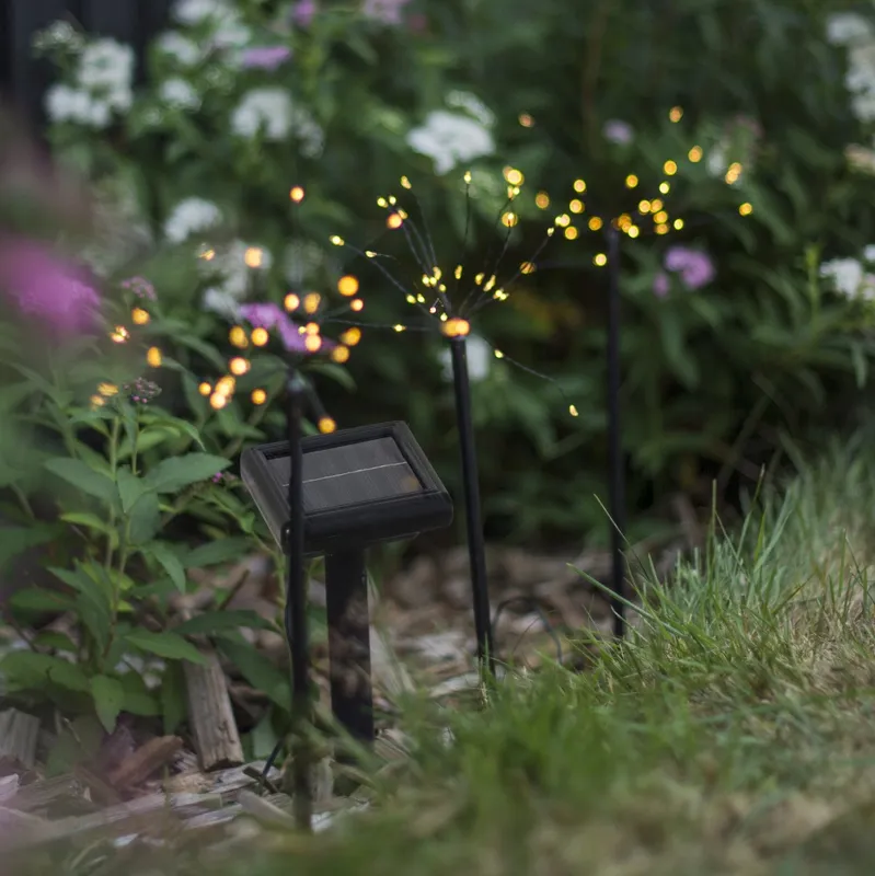 Dekoracja solarna ogrodowa 3x Sztuczne Ognie LED wbijana FIREWORK® — zdjęcie 4