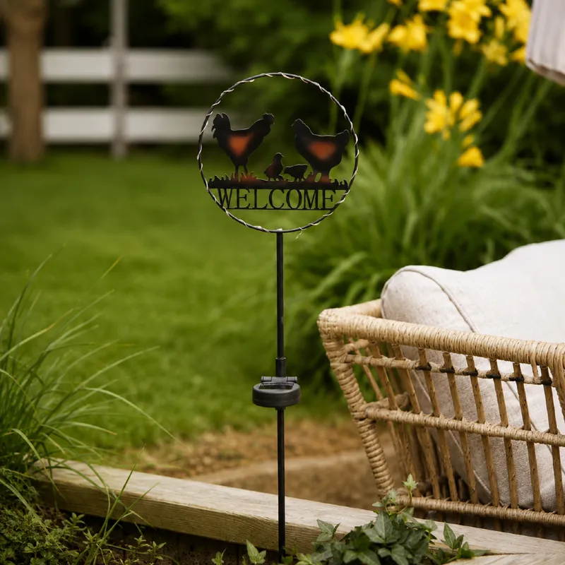 Dekoracja solarna ogrodowa LED wbijana WELCOME — zdjęcie 4