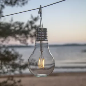 Dekoracja solarna ogrodowa LED wisząca Żarówka FILLE